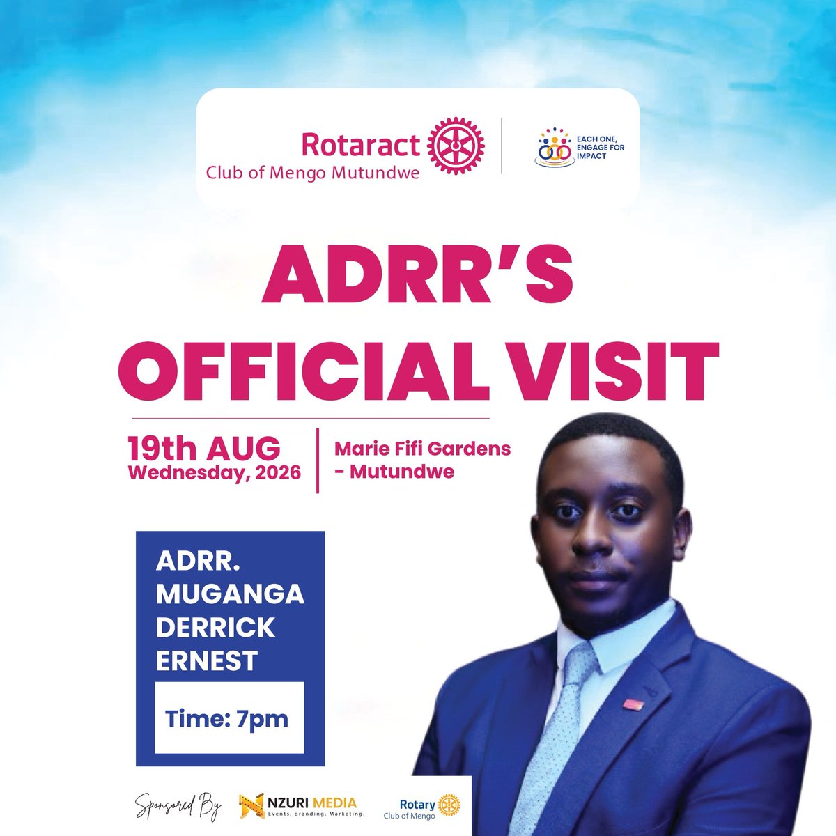 MengoMutundwe's tweet photo. The rotaract club of mengo Mutundwe officially welcome their ADRR, Rtr. Muganga Derrick Ernest and they advise you not to dare miss!!!

Join us today 19th Aug. 2026, 7pm at Marie fifi gardens Mutundwe. See you 😇😊

#racmengomutundwe
 #theSocrates 
#Creatinglastingimpact https://t.co/f0SkSEhczN