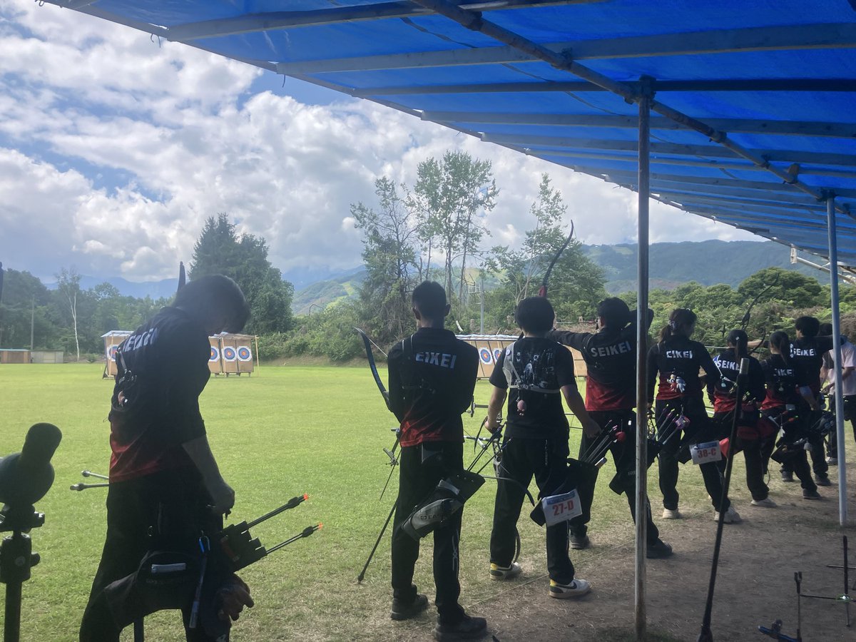 seikei_ac's tweet photo. 本日合宿四日目！
今日も天候に恵まれ、とても有意義な練習となりました✨️
午後には団体戦を行い、楽しみながら練習を行うことができました🏹
明日は最終日！
最後まで頑張っていきます💪💪 https://t.co/jS1ZvhW0mq