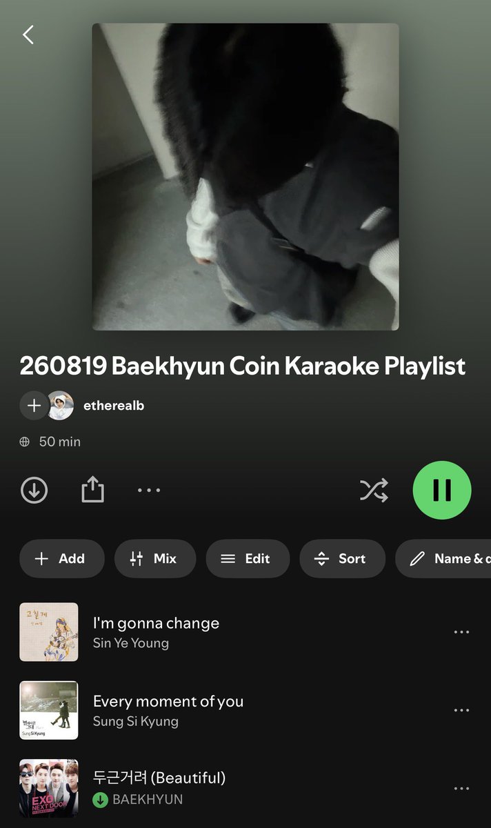 lightbaek614's tweet photo. 260819 Baekhyun’s Coin Noraebang Playlist 🤍

shin yeyoung - i’m gonna change 
sung sikyung - every moment of you
baekhyun - beautiful
sung yubin - even if i close my eyes
tim - as much as i love you
realslow - with me
tei - similar person
fly to the sky - even though my heart breaks
paul kim - every day, every moment
baekhyun - un village 
baekhyun - no problem
baekhyun - is it me?
baekhyun - rende-vouz

https://t.co/fRj5dmR838