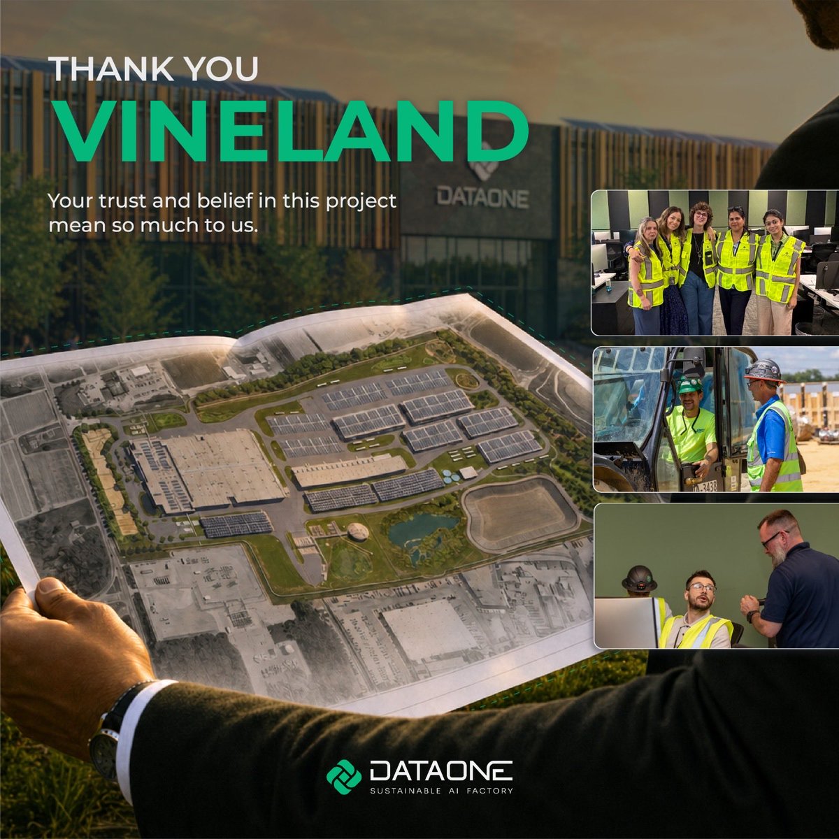 CABeyney's tweet photo. 🚀 Grateful for this important milestone! 🚀

Vineland’s Planning Board has approved DataOne’s amended site plan, clearing the way for us to move forward with the completion of our AI Factory campus in New Jersey.

We’re grateful to the Board for its careful review and especially to the Vineland community. To every resident who showed up, asked thoughtful and sometimes challenging questions, and helped us shape a stronger project: thank you for your trust and engagement.

Being a good neighbor means listening, engaging openly, and continuing the conversation. Our responsibility to Vineland doesn’t end with an approval it continues as we complete construction and move toward full operations.

I’m incredibly proud of the talented people who brought us to this milestone and grateful to everyone who has supported this journey. 

Big kudos to our customer Nebius and to their unwavering support.

This is an important step forward for DataOne — and for City of Vineland .

Looking forward to what comes next