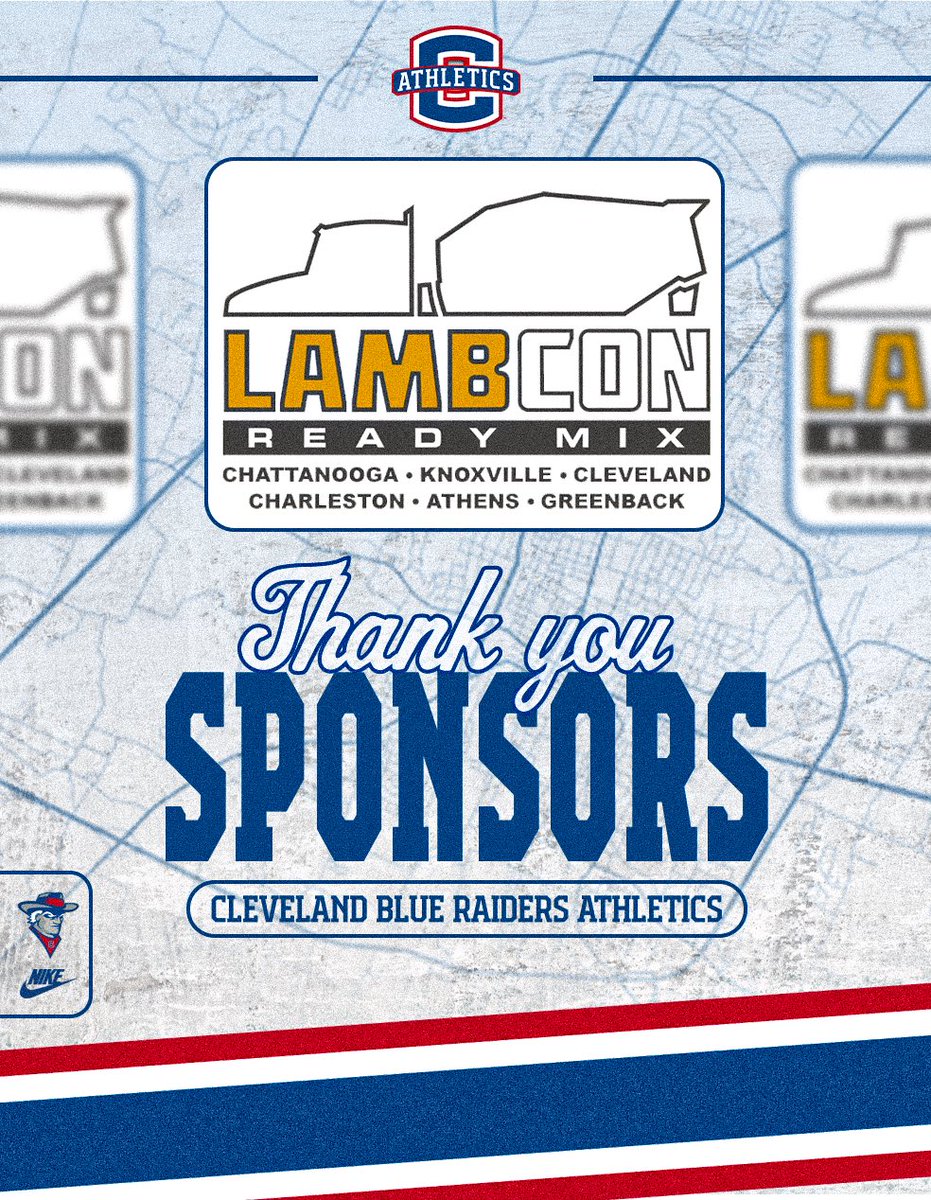 CHSRaiderSports's tweet photo. Thank you to Lambcon Bradley ReadyMix for supporting Cleveland Blue Raiders Athletics!

We are grateful for the businesses and community partners who invest in our student athletes and help make Cleveland Athletics special.

#ALLinAllCLEVELAND https://t.co/f953fTS5EV