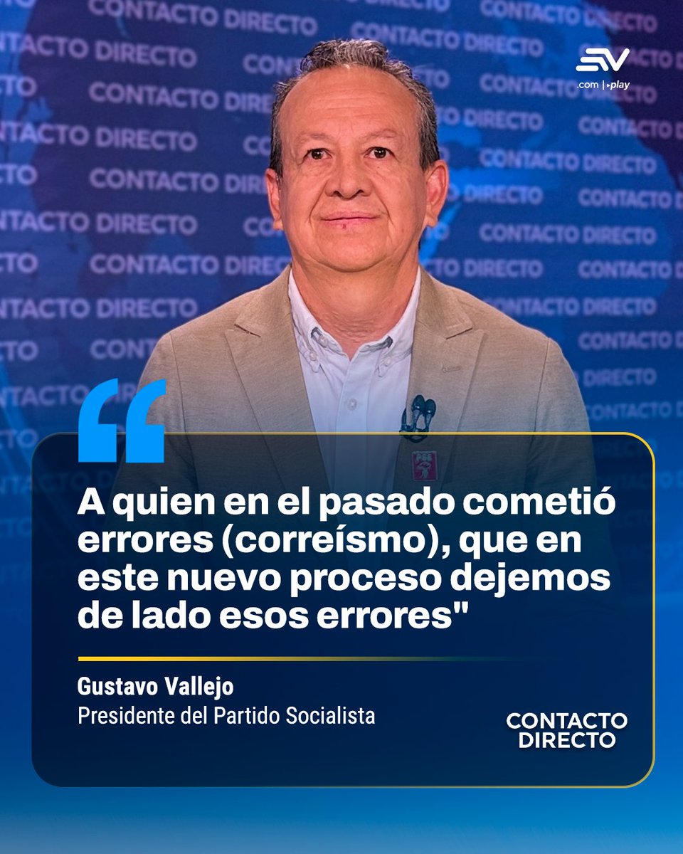 EcuavisaInforma's tweet photo. https://t.co/1B2a3mngyh 👉 En #ContactoDirecto 🎙️, Gustavo Vallejo, presidente del Partido Socialista Ecuatoriano, defendió la alianza entre PSE y correísmo para las elecciones seccionales y aseguró que no responde únicamente a una estrategia. https://t.co/J0niTfs0rG