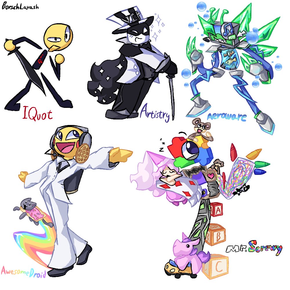 BorschLavash2's tweet photo. Drew my favorite Die of Death skins for each killer. I like them a lot! #DieOfDeath #DieOfDeathRoblox https://t.co/yPTB8KThq9