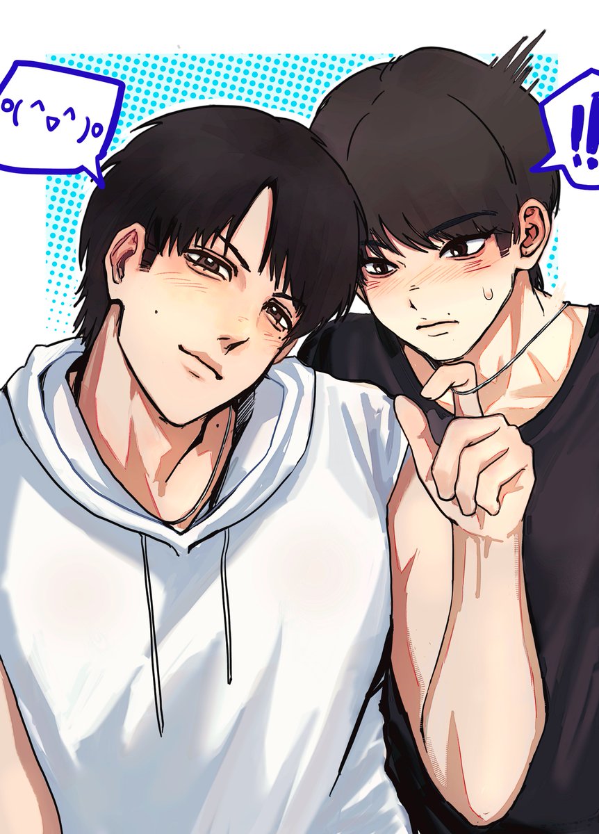 farewellTheseus's tweet photo. 예전부터 듄일이 착용한 이 커플 목걸이 밈을 그려보고 싶었어 https://t.co/hswlZsbENJ