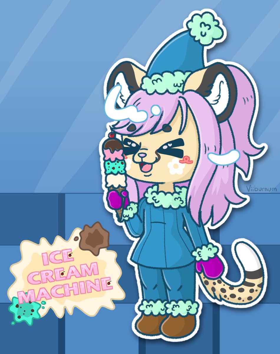 Viiburnum's tweet photo. A classic way to beat the summer heat~ 🍦 

#neopets #chibi #digitalart https://t.co/ArPAaDnwn5