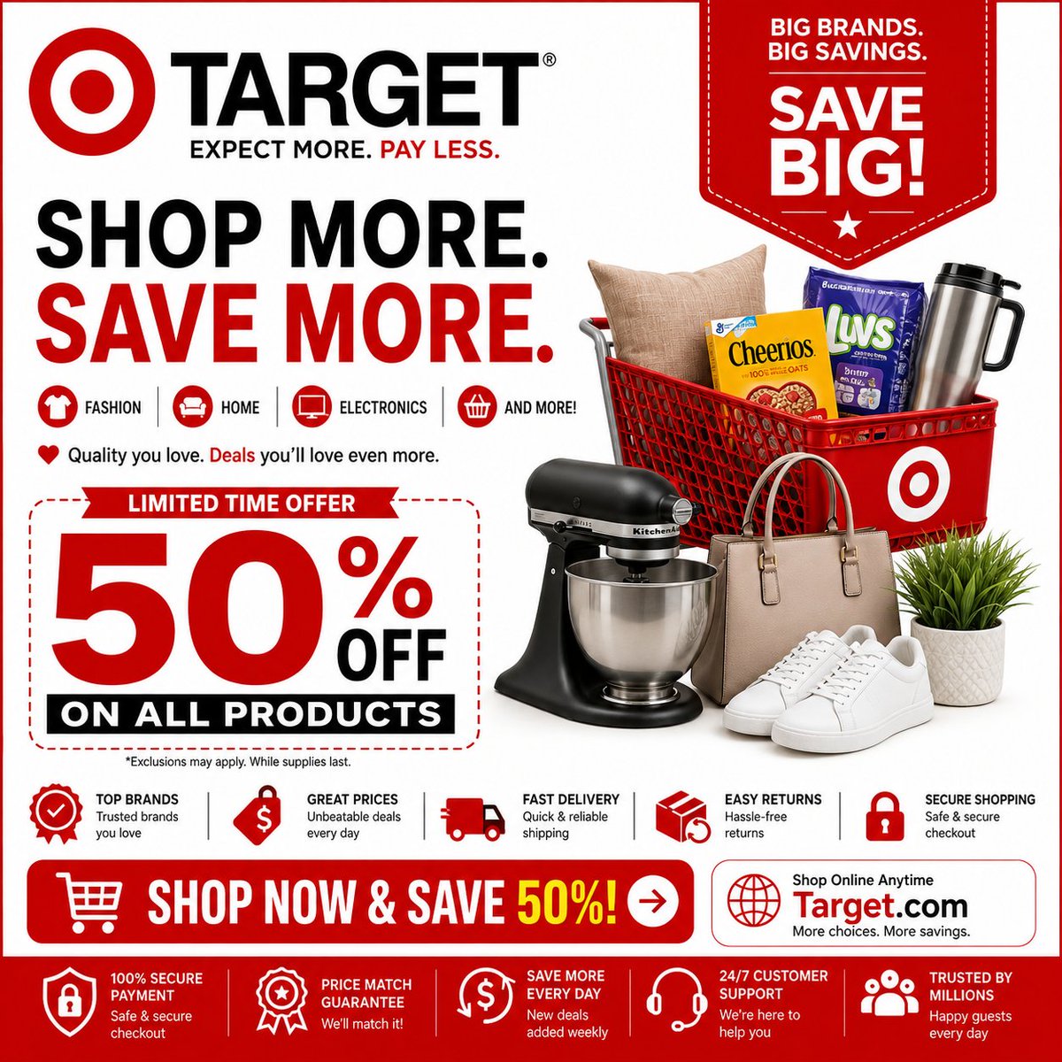deepdiveingh's tweet photo. 🛍️ Shop more. Save more with Target!

✨ Discover great finds across home, fashion, beauty &amp; more.
🔥 Enjoy exclusive deals &amp; save more!
🔗 https://t.co/9X8WDOaeI6

#target #targetdeals #shopping https://t.co/3Lg4NP8kin