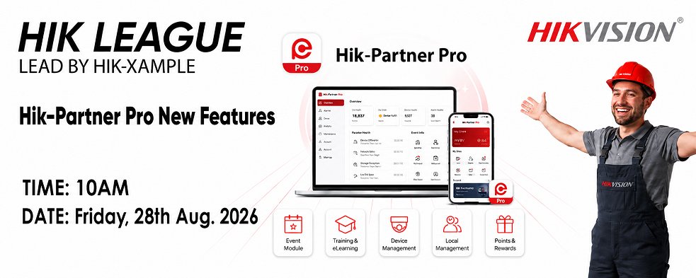 HikvisionA's tweet photo. 🚀 You are Invited to HikLeague 2026-Course 12：HikPartner Pro New Features🚀

Event Details:
📅Friday, 28th August 2026
🕛09:00 – 10:00
📍Hikvision South Africa (Pty) Ltd 
OR
Online via the provided link
Secure your spot NOW:
📲 Click here to register:

https://t.co/lA5Pf7mmaf https://t.co/M44UG8baTm