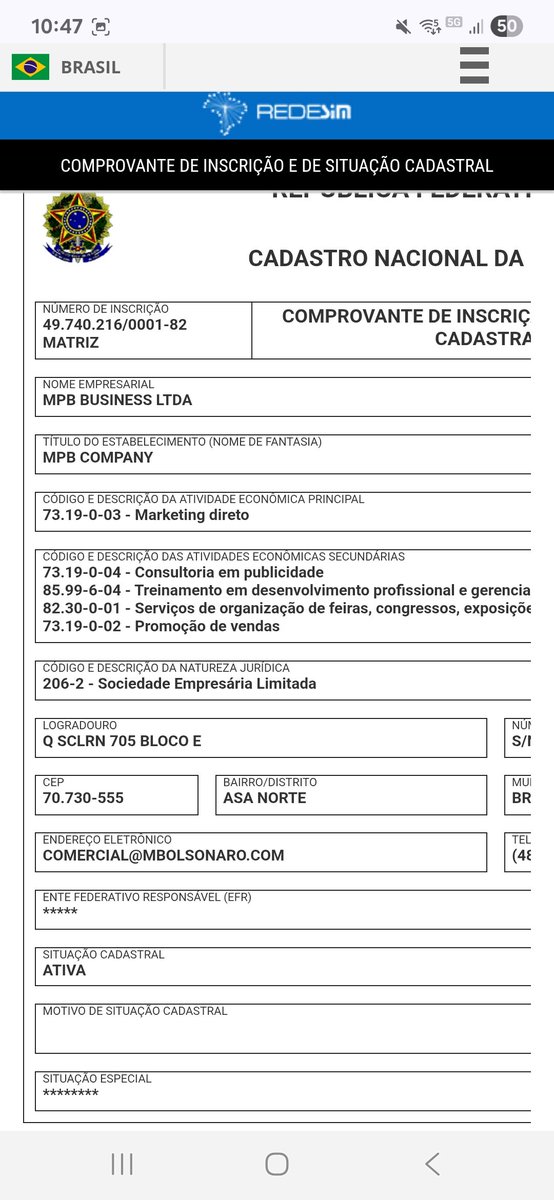 GracieliGrecco's tweet photo. Urgente! Voces sabiam que a Michele Bolsonaro, aquela que cuida do marido presidiario é EMPRESÁRIA? A empresa foi criada em 2023 na área de marketing   e claro com capital social de 10 mil. https://t.co/ZxptxcL4Us