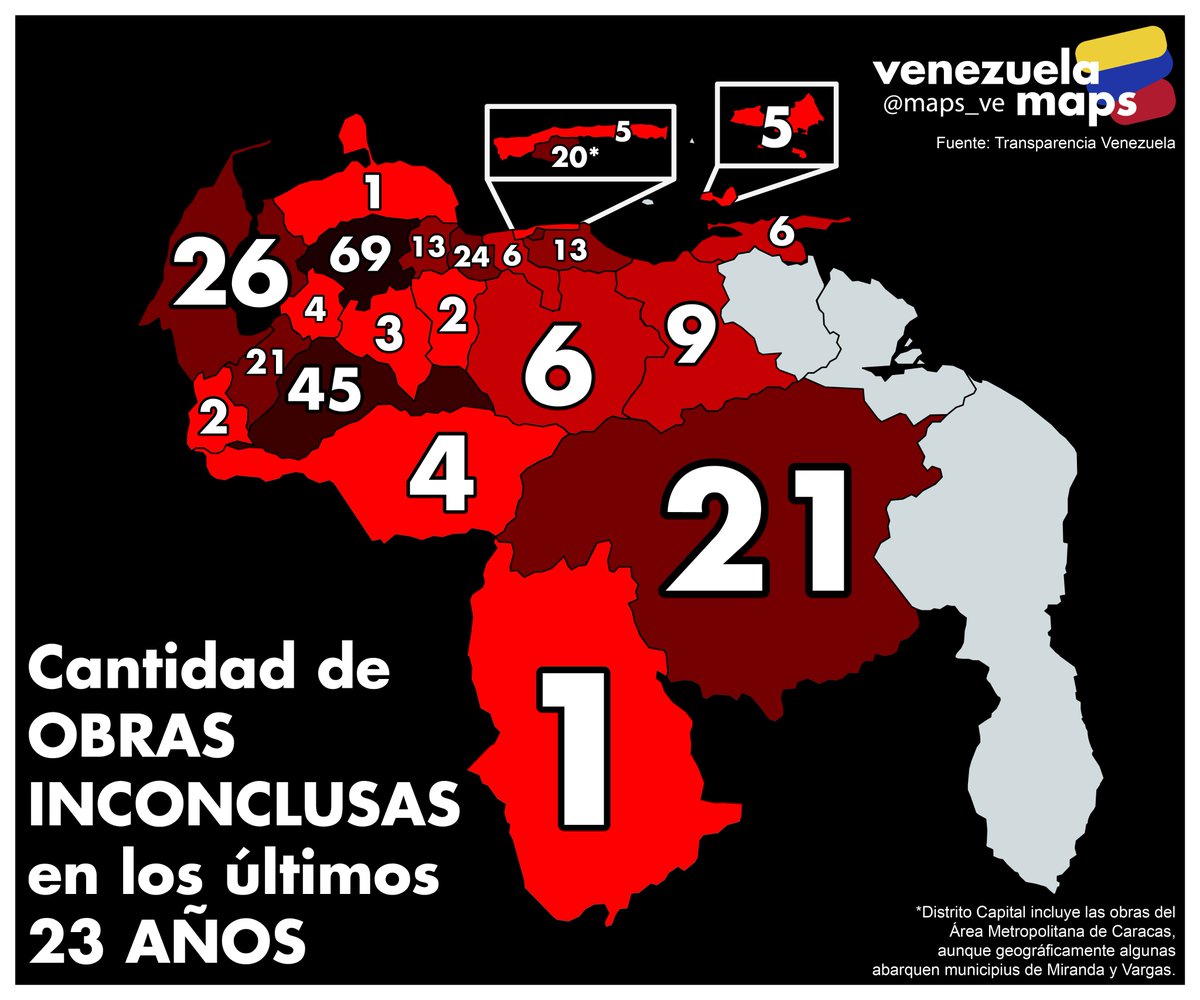 maps_ve's tweet photo. Cantidad de OBRAS INCONCLUSAS en los últimos 23 AÑOS 🇻🇪❌🚧 https://t.co/9lQsC8SM1h