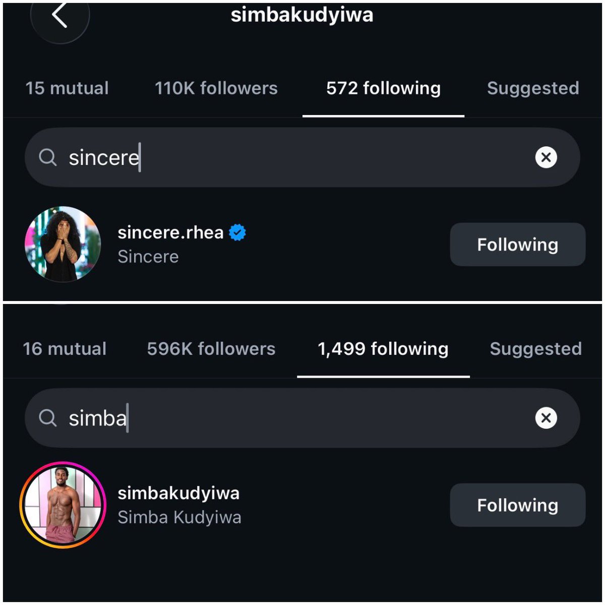symplyPeaches's tweet photo. LOVE ISLAND USA 🤝 LOVE ISLAND UK

SIMBA AND SINCERE ARE NOW FOLLOWING EACH OTHER ON INSTAGRAM 👀🌴

THE CROSSOVER WE DIDN’T KNOW WE NEEDED. 

#LoveIslandUSA #loveislanduk #loveisland https://t.co/snBY7eQJYN
