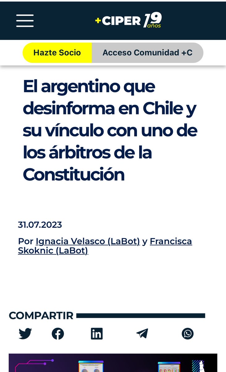 OvCristian's tweet photo. @biobio Te faltó decir; ligado a campaña de desinformación de KAST también, hace rato se sabía. Desinforma para toda la extrema derecha latinoamericana. https://t.co/C6wwinlUnH