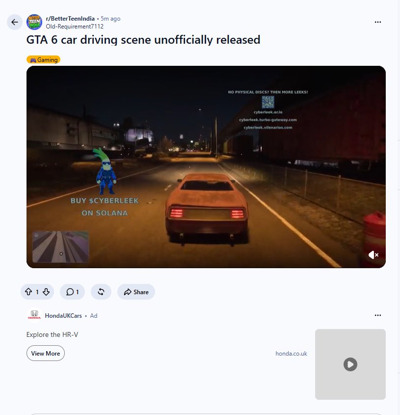 gamingwireGG's tweet photo. 🚨NEW GTA 6 LEAK IS MONTHS OLD🚨

This was posted 5 months ago by a Reddit account. 

I have no idea what is going on.

SHARE THIS - #gtavıleak #gtavı #GTA6 https://t.co/R20ye8Uuuo