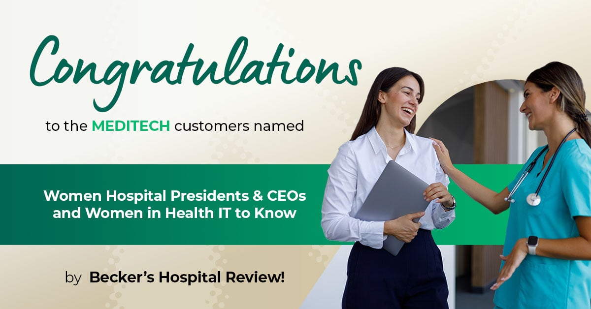 MEDITECH's tweet photo. We're proud to recognize the many @MEDITECH customers featured on Becker's Hospital Review's 2026 "Women in Health IT to Know" and "Women Hospital and Health System Presidents and CEOs to Know" lists. ✨Read more: https://t.co/YksCtitywy

#HealthIT #WomenInHIT #Leadership #CEO https://t.co/oZdJSbvBAd