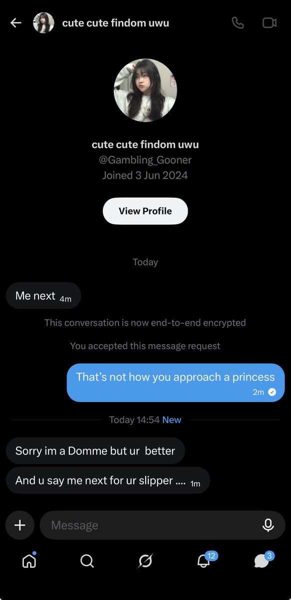 DaisyBratty's tweet photo. Even the Dommes are lining up to be next under my slippers 😭 imagine calling yourself dominant then entering my DMs asking for your turn 😂 https://t.co/lmOijFl1fg