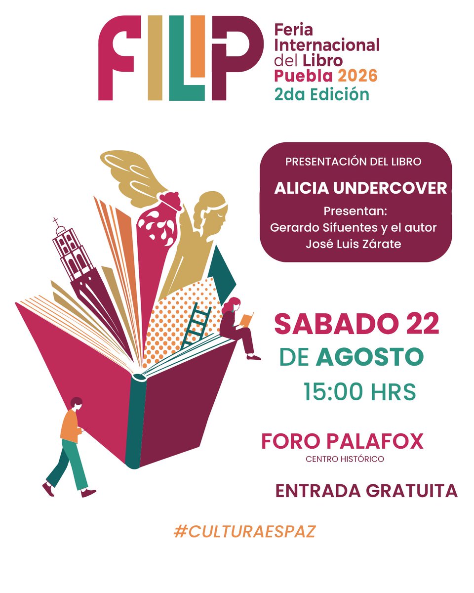 joseluiszarate's tweet photo. ¡Sigue al conejo blanco hasta la #FILIP2026!
Este sábado 22, a las 3 pm
Alicia Undercover presentado por @Sifuentes y el autor Jose Luis Zarate
Foro Palafox En el Zócalo, sobre Calle 16 de septiembre entre 3 poniente y Av. Reforma. https://t.co/VhVHyCXRnz