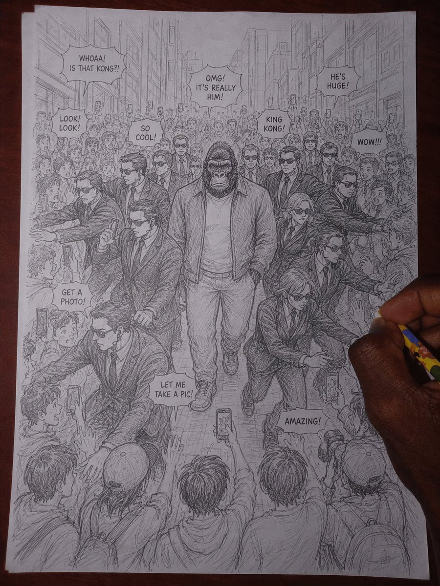 NathDefi7's tweet photo. Third entry

Firstly, it took me a while to complete this drawing 😭✍️
Hope the CTO team sees this one.

KONG didn’t ask for the attention.
KONG didn’t ask for the security.
But somehow… KONG got the whole city watching. 🦍

Had to put this one on paper. Hope you guys like it. 

@_itsKONG_ $KONG 
#KONG