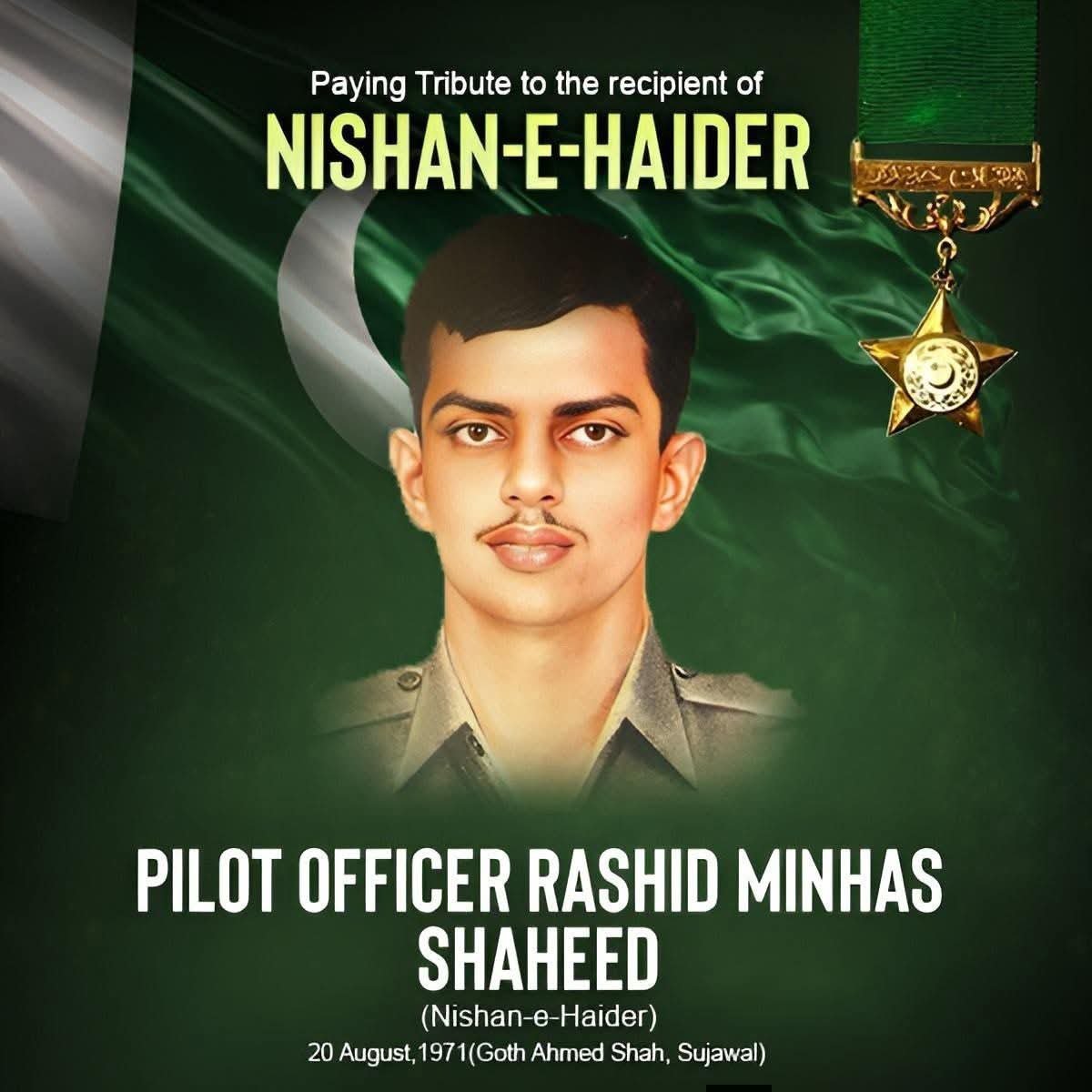 JICpak's tweet photo. 55th Shahadat anniversary of Pilot Officer Rashid Minhas Shaheed (Nishan-e-Haider) https://t.co/NYhhFVzx9I