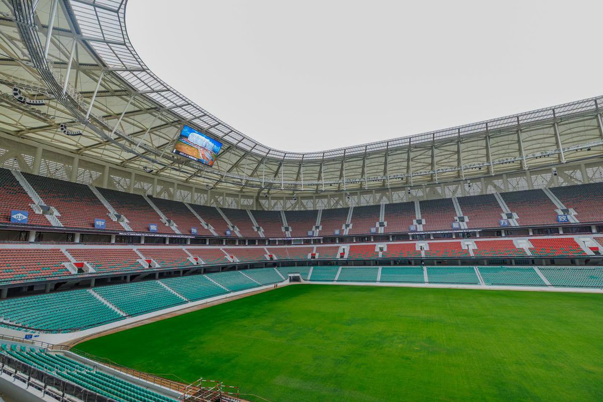 KasaraniStadium's tweet photo. 👀🏟️ Inspection day at @Talanta_Stadium 

But did you spot something new? 🔎✨

📺 Check out the LED advertising boards and that massive big screen! 

#TalantaSportsCity #AFCON2027 https://t.co/NDOjZ2wLDS