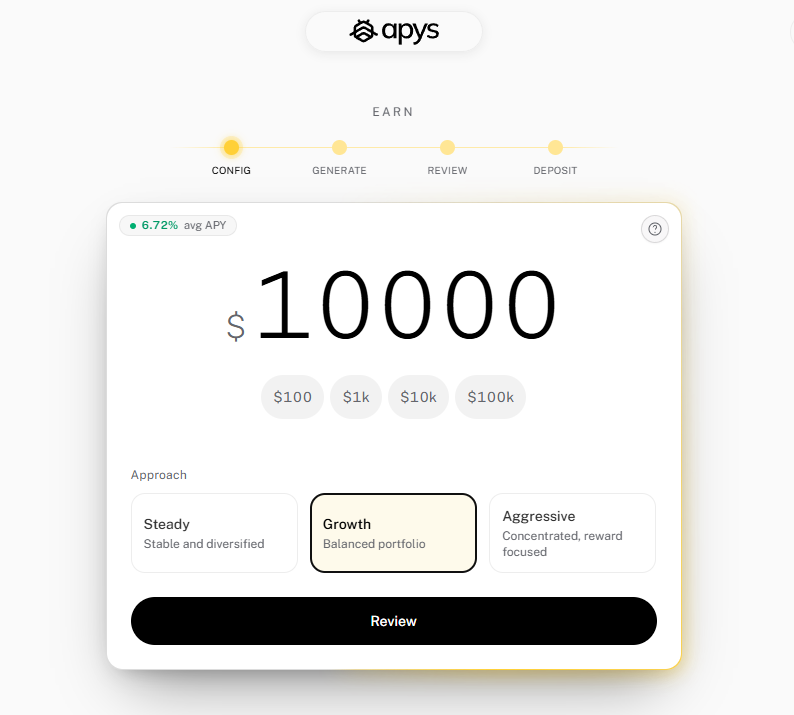 Leon_Defi's tweet photo. On Solana, there is no shortage of apps to help bring idle stablecoin to earn.

But apys has some quite interesting points:

> Just enter the amount + risk level and it will build a plan by itself

> Non custodial clear, money goes straight to @kamino / @JupiterExchange / @Loopscale 

> Early users are rewarded with real USDC, not points

The approach is quite clean and right for the current pain point.
