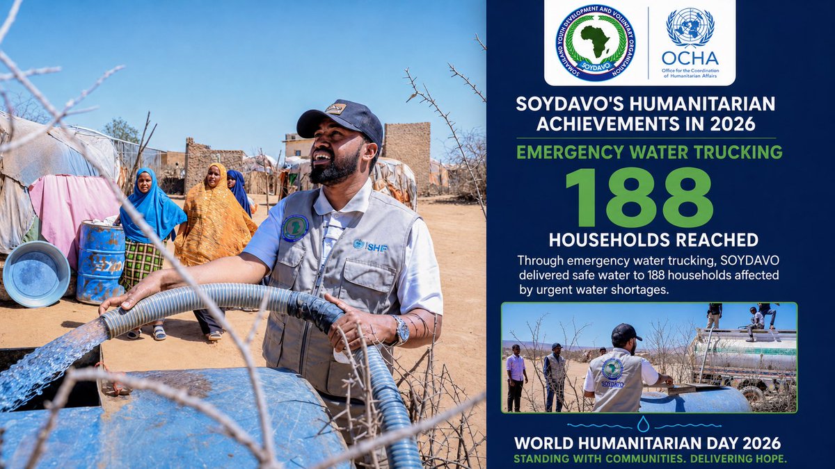 SOYDAVO1's tweet photo. This year, we were honored to contribute to humanitarian efforts across the country, reaching 5,000families with vital support and assistance.
A heartfelt appreciation to our humanitarian heroes and dedicated field teams for their tireless service to communities in need. @OCHASom https://t.co/q63VOBuPeb