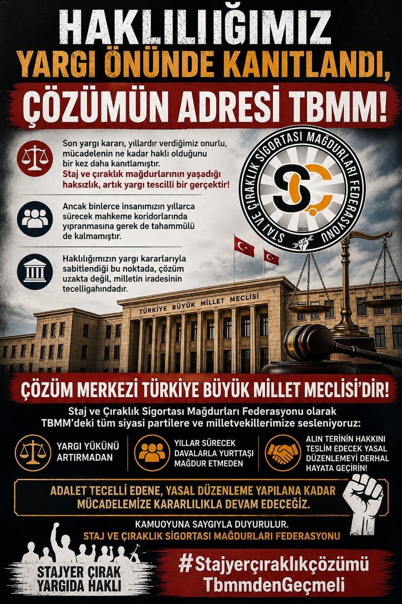 MelisFatoEr1's tweet photo. @CirakStajFED @ozgurerdursun @nowtvturkiye @nowhaber @anadoluajansi @ankahabera @tbfederasyonu @ihacomtr @dhainternet @tv100 @benguturktv @cnnturk @szctelevizyonu @HaberGlobal @halktvcomtr @ekoltvv @tvmeltem @Haberturk @tcmeb_mtegm @csgbakanligi @HMBakanligi @tcmeb @abakingurlek @bhanettr Federasyon Başkanımız Murat Aydın: "Genç yaşta atölyelerde,fabrikalarda fiilen çalışarak üretim sağlayan stajyer ve çıraklarımızın hakkı teslim edilmelidir."5
@halktvcomtr @ekoltvv @tvmeltem @Haberturk @startvhaber

Stajyer Çırak Yargıda Haklı
#StajyerçıraklıkçözümüTbmmdenGeçmeli https://t.co/GkF5oJci6j