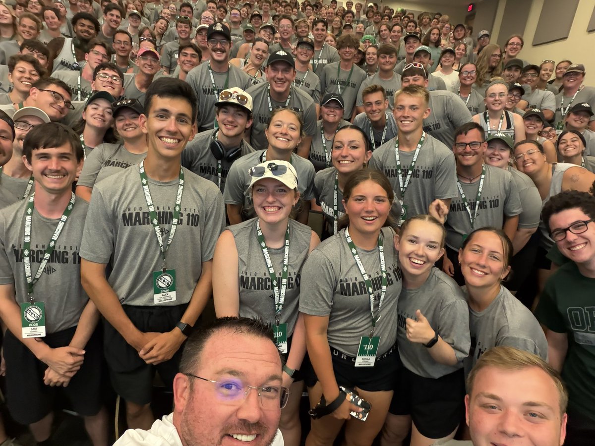 CoachJohnHauser's tweet photo. Thank you to the Marching 110 for having me speak today and for your incredible support of our football team every fall. Your energy and passion make a difference every week in Peden and on the Road. We appreciate you! 🎶🐾 #RollBobbies https://t.co/SGop92cHBl