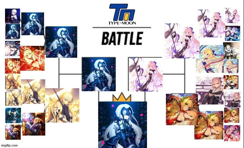 SilentNights0's tweet photo. THE VICTOR OF THE TYPE MOON SABERFACE BATTLE ROYALE IS JEANNE D'ARC ALTER! https://t.co/Vftq62vYYg