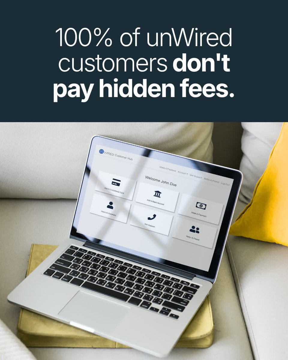 GoUnwired's tweet photo. Your Internet bill should be easy to understand. With unWired, what you see is what you get. https://t.co/C2Us02NeIw