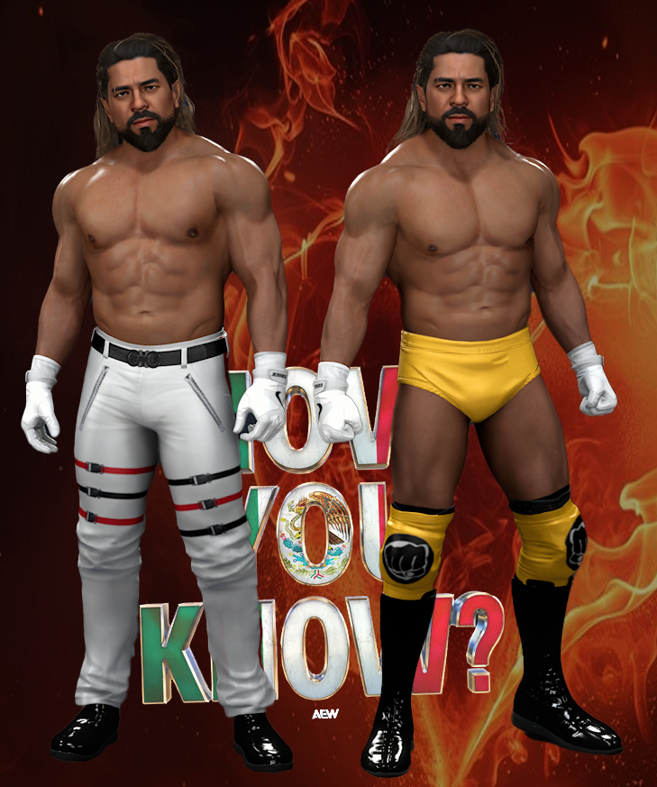 Valoween's tweet photo. My original Andrade attires are uploaded on the new model/morph, replacing the old upload from a couple months ago.

Hashtags: Andrade, AEW, Valoween

#wwe2k26 https://t.co/RjWkyN56dy