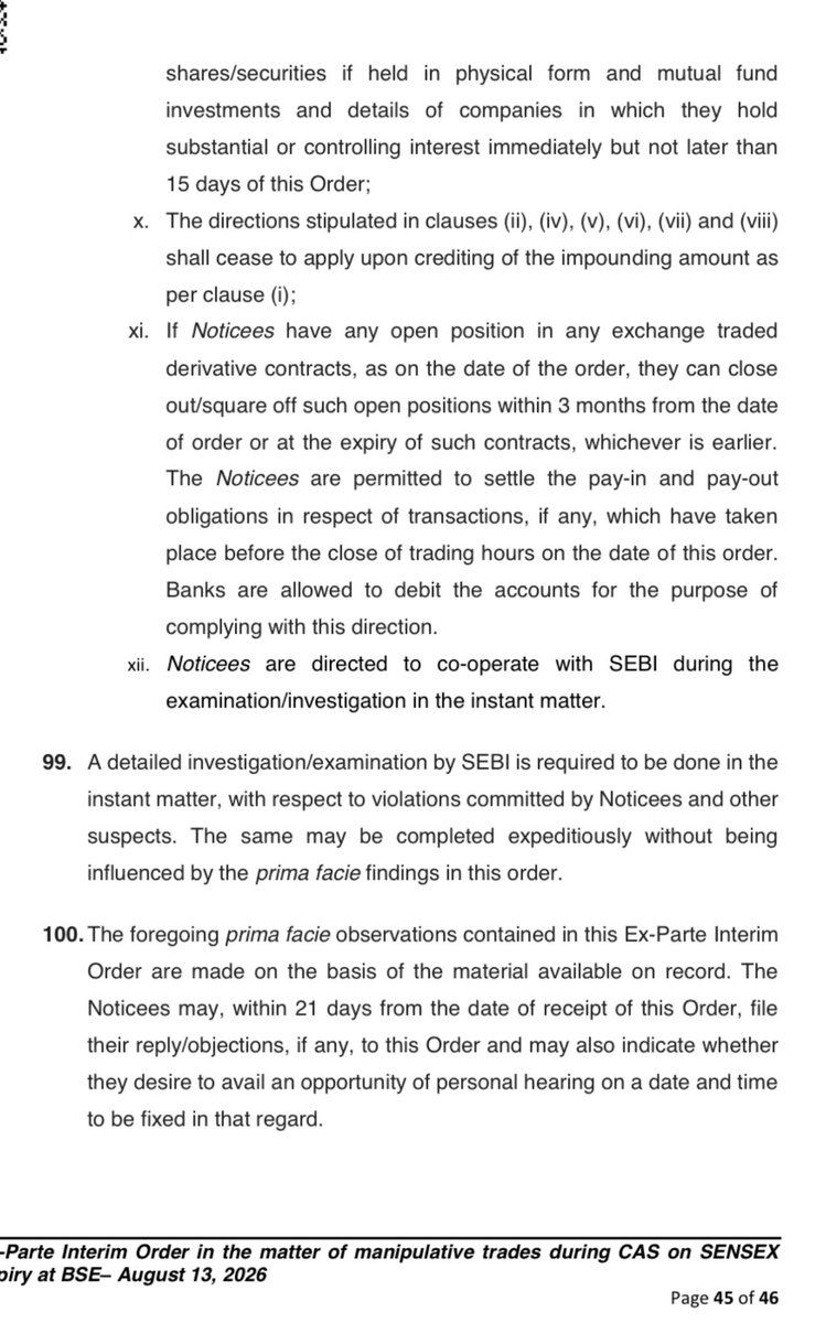Ashish1Nanda's tweet photo. Manipulation done on 13th August. Interim Order issued against manipulators  on 19th August.

SEBI bars Copthall Mauritius and Mansi Shares for manipulating prices during CAS session. 

Have never seen regulators take action at this speed. Strong message. 

Regulators tracking data like a hawk.