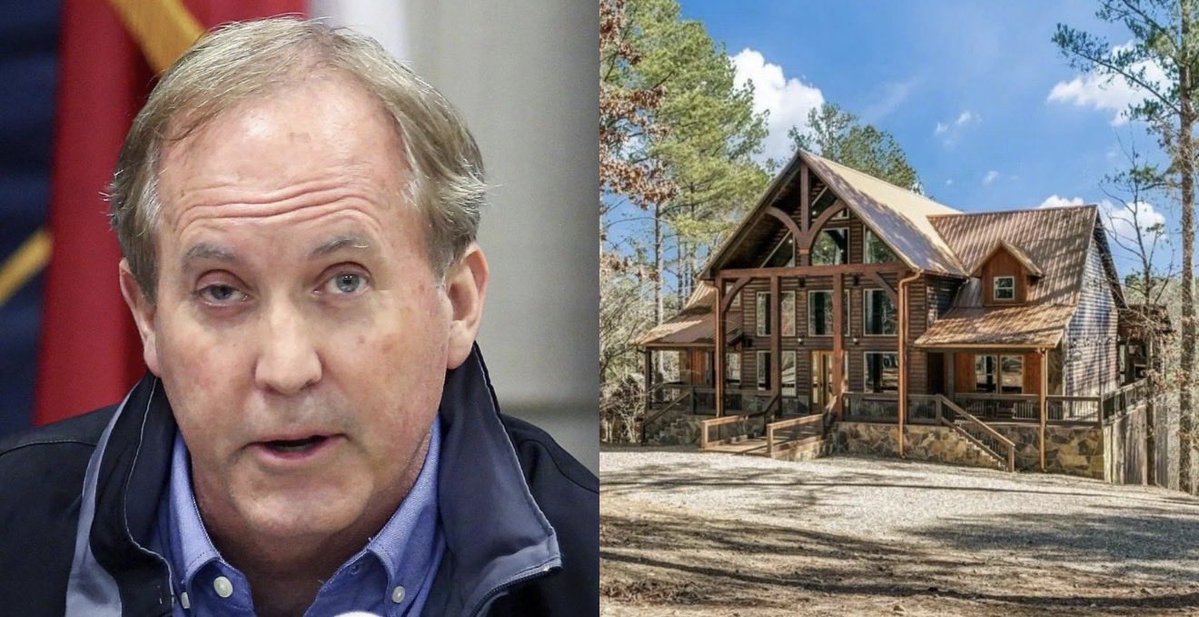 joncoopertweets's tweet photo. Ken Paxton just rolled out his big “affordability agenda.”

He owns 15 homes across the country worth over $9 million.

His government salary? $153,000.

How the hell did he pull that off? My guess: bribes or kickbacks. 🤨 https://t.co/OOu8J3n4OV