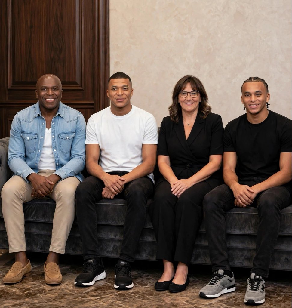 IamJoe_lOmiat's tweet photo. Mbappe with his dad, mom and young brother 😍❤️ https://t.co/ptClorkXaY
