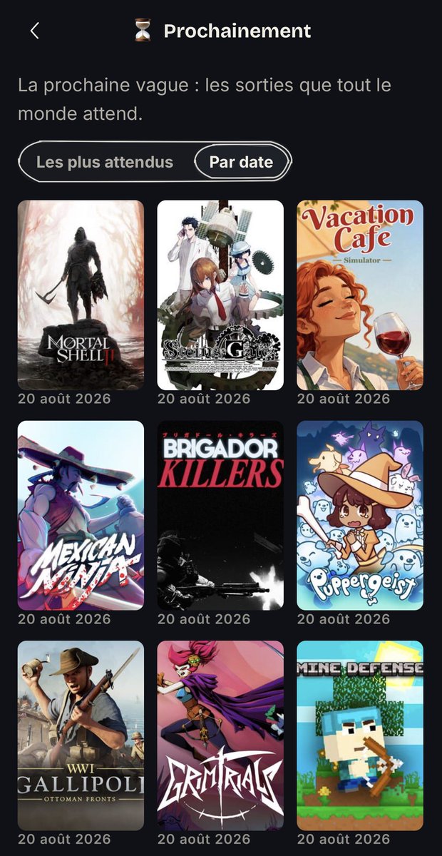 zeChedli's tweet photo. La team, prochaine maj vous pourrez trier les sorties de jeux par type et par date hehehe suuu. #Loadia https://t.co/2on2KfzVJa