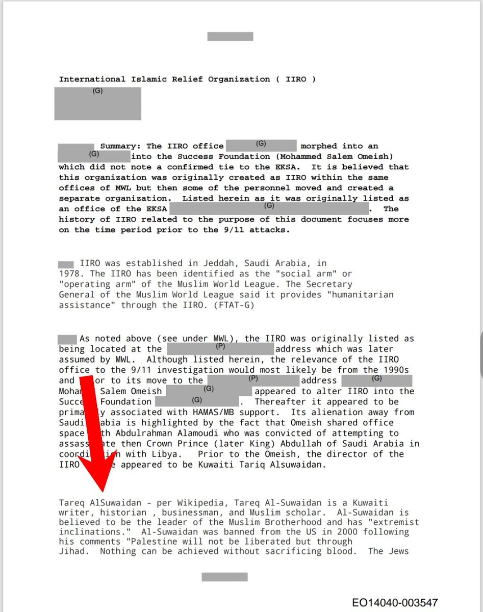 RealitySnark_'s tweet photo. 🚨 FBI Files Expose Muslim Brotherhood Leader’s Secret Cash Pipeline to Tulsa Mosque — $50K a Month, Hamas Cut, and Ties to Top Terrorists! 🚨

Declassified FBI documents reveal a bombshell on Tareq Al-Suwaidan — the Kuwaiti Muslim Brotherhood heavyweight banned from the United States, unindicted co-conspirator in the Holy Land Foundation Hamas-funding trial, and the man who founded Tulsa’s Al-Salam Mosque.

These records were made public under Executive Order 14040, signed by President Biden in September 2021, which ordered the declassification of certain long-withheld 9/11-related FBI investigative files. They are now available in the official FBI Vault.

According to the unclassified FBI documents:

• Al-Suwaidan “is credited with providing the money for the land purchase on which the Tulsa mosque and school now stand.”

• He was funneling $50,000 every month into the Tulsa mosque.

• 20% of that money was “taken off the top for the benefit of HAMAS.”

His name appeared in the address book of Mousa (Musa) Abu Marzook.

Who is Marzook?  
He is one of Hamas’s most powerful historic figures — the first chairman of Hamas’s Political Bureau (1992–1996) and later its long-serving deputy political bureau chief. The United States designated him a Specially Designated Global Terrorist. While living in America for years (Virginia and Louisiana), he helped build Hamas’s U.S. fundraising and political networks. In 1995 he was arrested at JFK Airport on an Israeli warrant charging him with financing terrorism and conspiracy to commit murder. After nearly two years in U.S. custody, he was deported. He remains a senior Hamas leader operating from abroad.

The same FBI file states that, according to Marzook’s address book, Al-Suwaidan “heads a group of gulf companies that belong to the Muslim Brotherhood.”

The documents also flag potential ties to Mohammed Saleh, a terrorist imprisoned at the federal penitentiary in Leavenworth, Kansas, for his role in the “TERRSTOP” plot that included plans to bomb the United Nations and other New York targets. Al-Suwaidan’s name and a related company appeared in documents found in Saleh’s prison cell.

And at the center of it all sits Tulsa’s Al-Salam Mosque — funded, according to the FBI, by a Muslim Brotherhood leader with direct ties to Hamas leadership and a convicted bomb-plot terrorist.

@AAGDhillon
@TheJusticeDept
@GovStitt
#oklahomamb