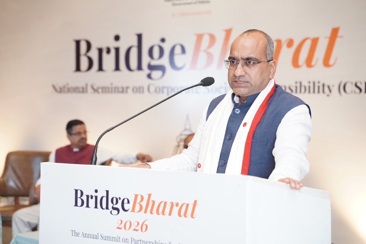 SujeetKOfficial's tweet photo. Pleased to join the Valedictory Ceremony at BRIDGEBHARAT 2026.

Sustainable progress requires a strong bridge between capital and community. Inspiring to see leaders gather to reimagine CSR as a strategic tool for long-term nation-building. 

#CSR #Odisha #BridgeBharat2026 https://t.co/MQpohtDwmJ