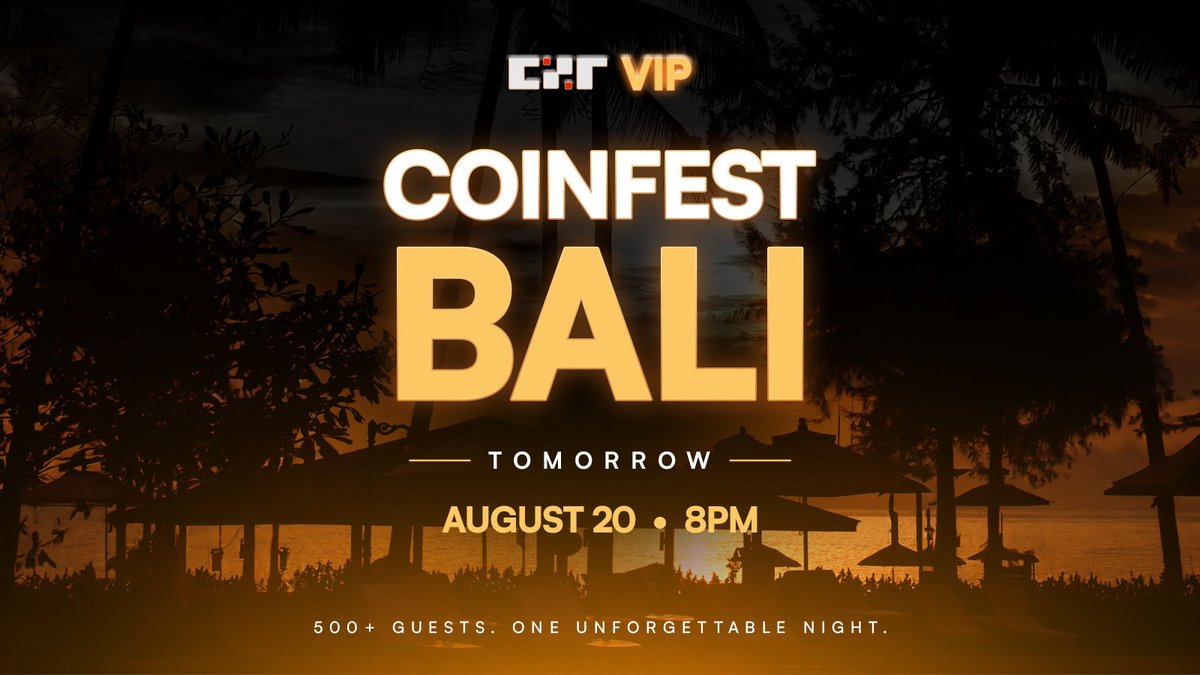 czrexchange's tweet photo. CZR VIP CoinFest Bali 🇮🇩

Tomorrow, 500+ guests join us for one of our biggest @CzrexVIP events yet.

Complete the entry requirements and have your CZR UID ready for priority access.

Find the full info the CZR Discord: https://t.co/FO9qsExK1m

See you in Bali. 🌴 https://t.co/Ss3e3FNkyc