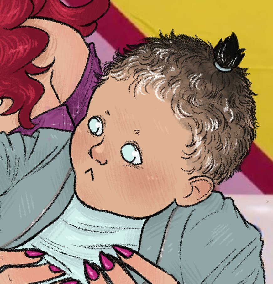 a_fruity_goth's tweet photo. The baby I used for this image is Eddie and Volt's, I didn't want to create another new one that belongs to someone else again so we'll just say Tyrell was babysitting for them 😭 https://t.co/lhKlXPM1eb