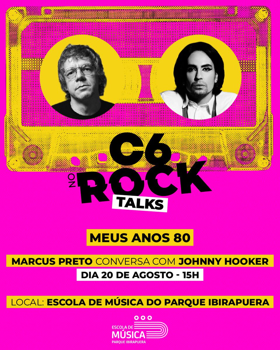 _renanguerra's tweet photo. quinta e sexta rolam talks gratuitos com Johnny Hooker e Letrux como atividades paralelas do festival C6 no ROCK. o bate-papo sobre a influência dos anos 80 rola na Escola de Música do Parque Ibirapuera

inscrições:
20/08 : https://t.co/kpU3paaTrb
21/08 : https://t.co/l5UrafsY37 https://t.co/B1l1xdGWge