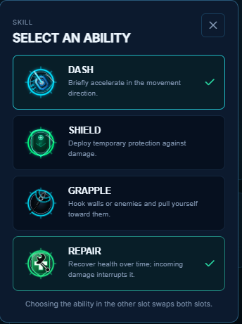 pplaytankgame's tweet photo. ⚙️ Every tank picks 2 of 4 modules. Your loadout is your playstyle.

🛡️ Shield — soak one burst, then it's gone (9s to recharge)

🪝 Grapple — hook a wall or an enemy and yank yourself in (8s) https://t.co/4sidUGXFhO
