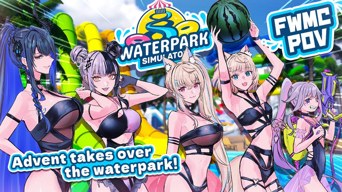 fuwamoco_en's tweet photo. A little waterpark chaos never hurt anyone, right…? 🐾✨ BAU BAUー！！🩵🩷

【WATERPARK SIMULATOR COLLAB】
REBELLION in the waterpark 🐾
▶︎ https://t.co/zvZ2JffzlA

#FUWAMOCO #holoAdvent https://t.co/NXivfPHSbg
