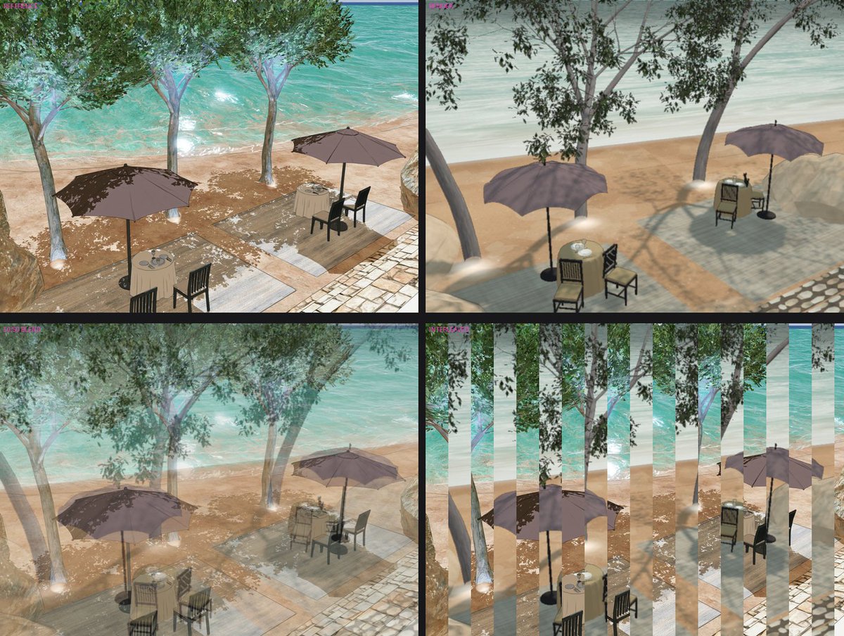 latentmoss's tweet photo. I gave Claude the challenge to replicate the Midjourney image (upper left) in Three.js. It's working on it right now. I find it fascinating how it tries to blend or interleave to check its work. https://t.co/Pt3Y6se2w0