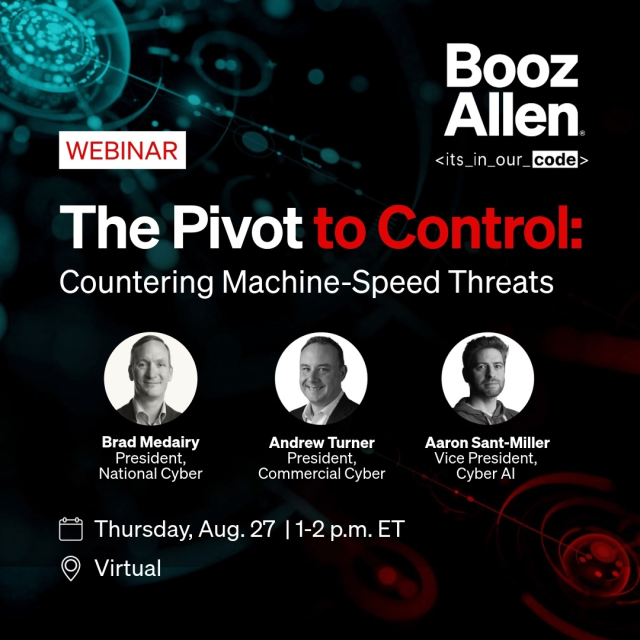 rccrowe1's tweet photo. Every weapon creates a vulnerability. Attacker automation is no different. Counter AI turns their speed and predictability into exploitable structure. #BoozAllen is operationalizing it now. The advantage is shifting back. Register to learn more: https://t.co/fG72tUDNzv https://t.co/gJg0XgDkzu