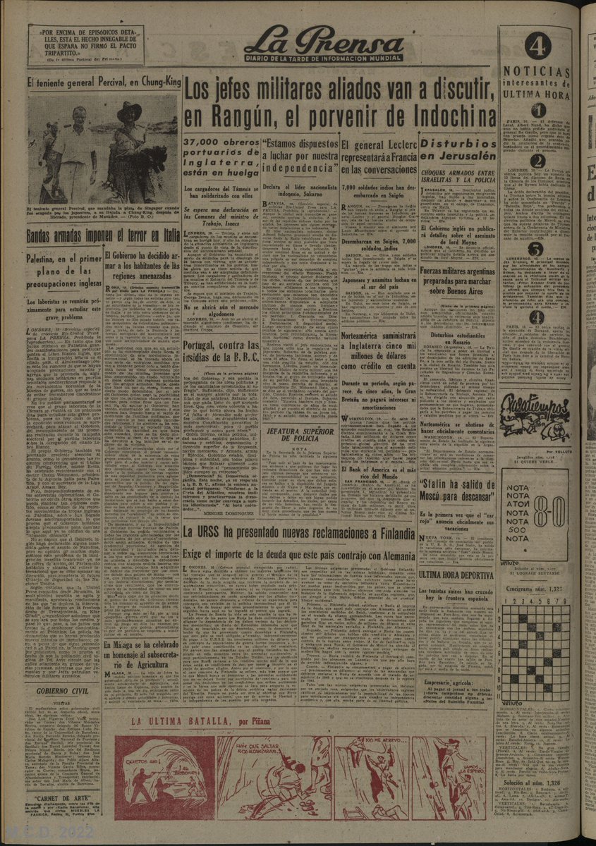 toniocampolopez's tweet photo. 10 Oktober 1945

Kemungkinan merupakan kali pertama prinsip-prinsip Pancasila dipublikasikan di pers Spanyol🇪🇸

1. Creencia en Dios / Ketuhanan
2. Nacionalismo / Kebangsaan
3. Universalismo / Kemanusiaan
4. Democracia / Democrasi
5. Seguridad Social / Keadilan Sosial https://t.co/Zwx3RYBbSN