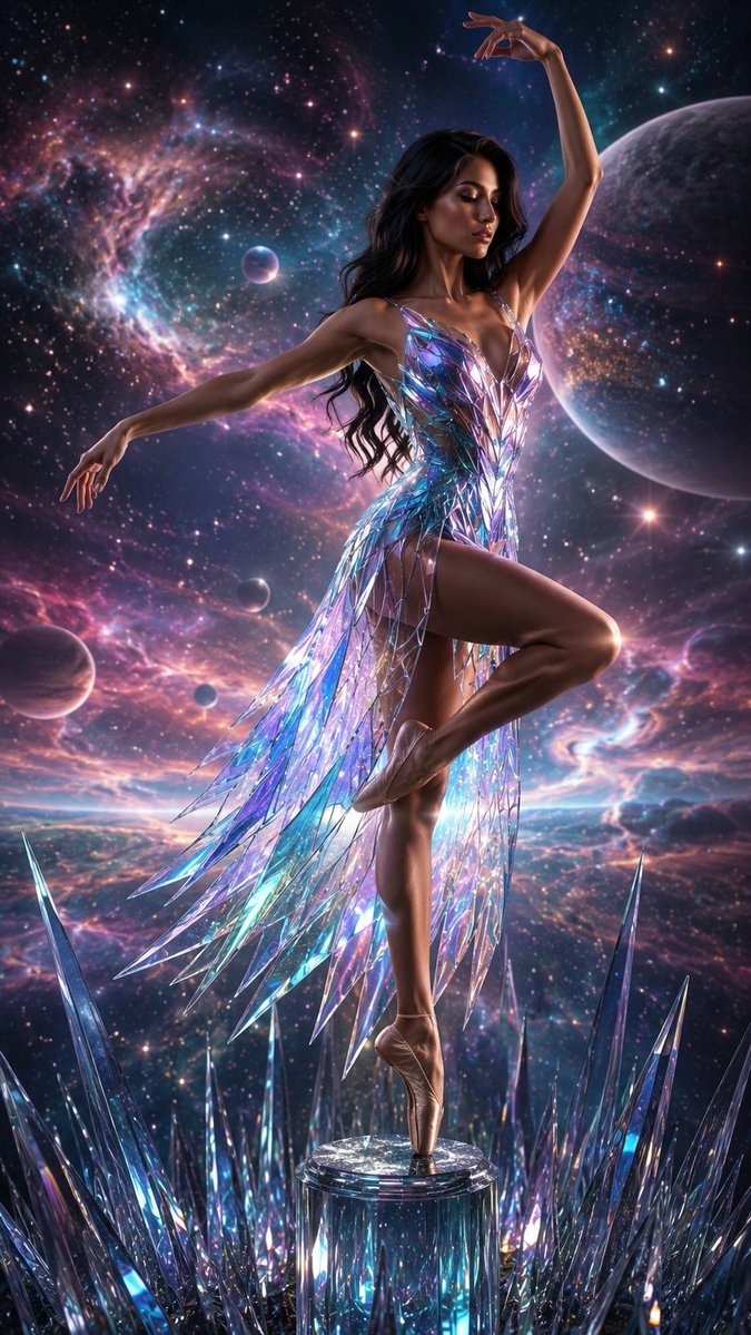 DemiGoddessAI's tweet photo. Prism Realm💎
One step en pointe. A thousand worlds beneath her.
-Goddess
#PrismRealm #TheVisualSide #GlassAscension #CelestialShards #CosmicBallerina #BalletOfTheCosmos #Goddess #GoddessChronicles #DemiGoddessOfMusic #DGM #GlassRealm #CrystalRealm #PrismGoddess #Otherworldly #OtherworldlyArt #FantasyRealm #CosmicFantasy #SciFiFantasy #EpicFantasy #CinematicFantasy #FantasyArt #AIArt #AIFantasy #AIVisuals #AIShorts #VisualStorytelling #WorldBuilding #OriginalCharacter #OriginalWorld #OriginalContent #ExtremeRealism #HyperRealistic #CinematicArt #DigitalArt #BalletPose #EnPointe #UniverseArt #NebulaArt #GlassDress #GrokAI