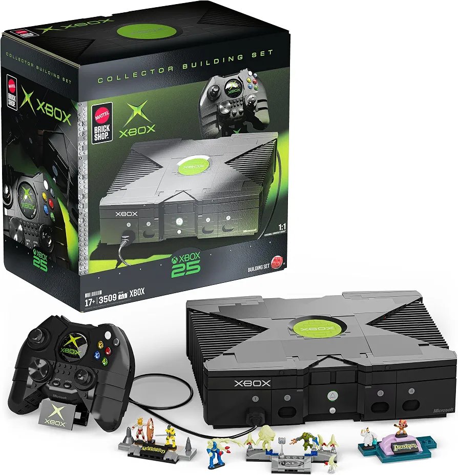 megabloksnews's tweet photo. Mattel Brick Shop Xbox set revealed!
This set features diorama from hit games like Morrowind, Halo Combat Evolved,  and Psychonaut

And yes, these are Nanoworld figures

Cost so far is $324.99

Credit: Mattel Shop https://t.co/ENp7WlqSY7
