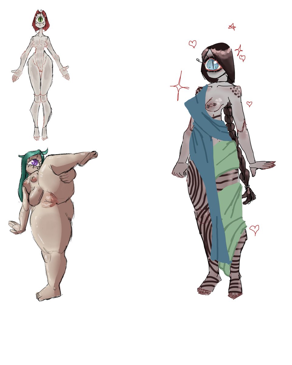 Iwasno_where's tweet photo. Some Cyclops girl designs I’m making.

Can you guess which one I fell in love with?

(Some lore in last pics alt text) https://t.co/vfAr7xRZFh