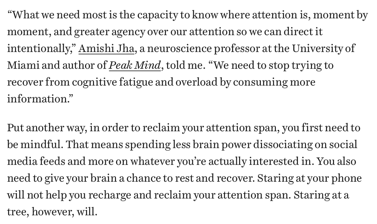 adamclarkestes's tweet photo. A bunch of attention experts recently gave me some tips on how to fix our broken brains. I can't stop thinking about this dead simple piece of advice. https://t.co/bRb2Jc9NLw