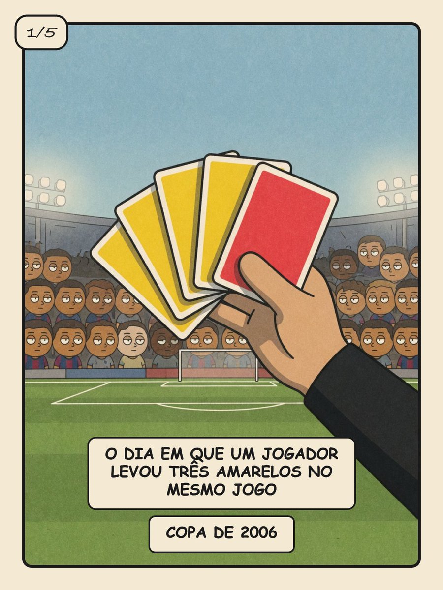 devblaugrana's tweet photo. O dia em que um jogador levou três amarelos no mesmo jogo

Na Copa de 2006, em Croácia e Austrália, o árbitro inglês Graham Poll mostrou três cartões amarelos ao mesmo jogador antes de expulsá-lo. O primeiro aos 61 minutos, o segundo aos 90, sem o vermelho que deveria vir junto, e o terceiro aos 93, já depois do apito final. Uma das explicações é que o croata Josip Šimunić tinha nascido na Austrália e falava com sotaque australiano, e o árbitro anotou o primeiro cartão na ficha do jogador errado. O jogo terminou 2 a 2 e Poll não apitou mais naquela Copa. Salva e manda pro amigo que se acha bom de súmula. ⚽

#Copa2006 #arbitragem #futebol #curiosidades #historiadofutebol #sagafut