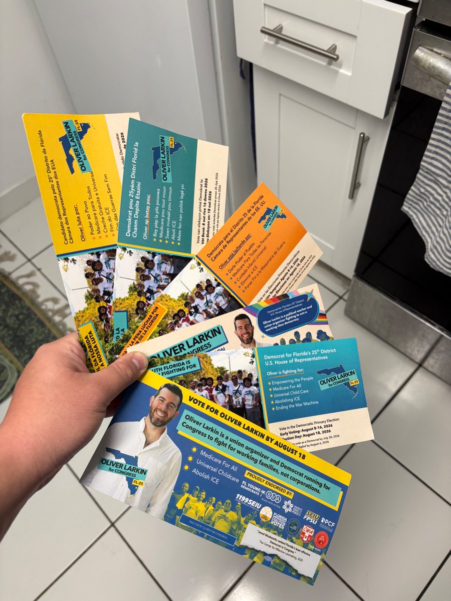 mangosocialism's tweet photo. What a ride, what a campaign! As the results came in last night, I just felt so grateful at the fight we put up. By the end of it, our campaign did best in MIAMI-DADE (44%), and handily won Black, Latino, and working class voters.

Thank you @OliverALarkin, it’s been a privilege! https://t.co/E5FcOLwKmK