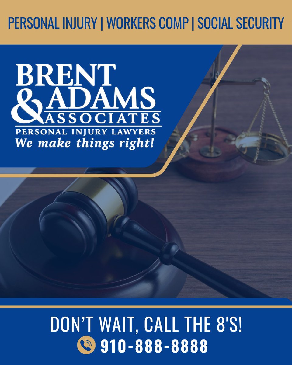 brentadamslaw's tweet photo. You don't have to navigate your injury alone. Brent Adams & Associates helps North Carolinians with:
• Personal Injury
• Workers' Compensation
• Social Security Disability
https://t.co/AeWPk1SWZV
#injurylawfirm #WeMakeThingsRight #DisabilityLawyer #socialsecuritydisability https://t.co/moB5y5NSnH